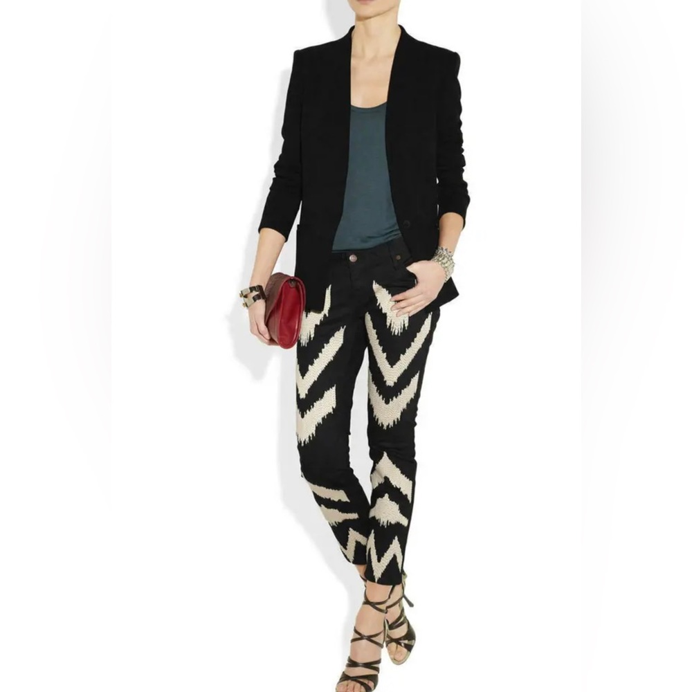 Sass & Bide Playman Embroidered Skinny Jean Bohemian 27” Inseam Size 26